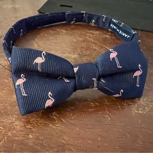 Toddler or baby bow tie dark blue navy with pink flamingo Janie and jack